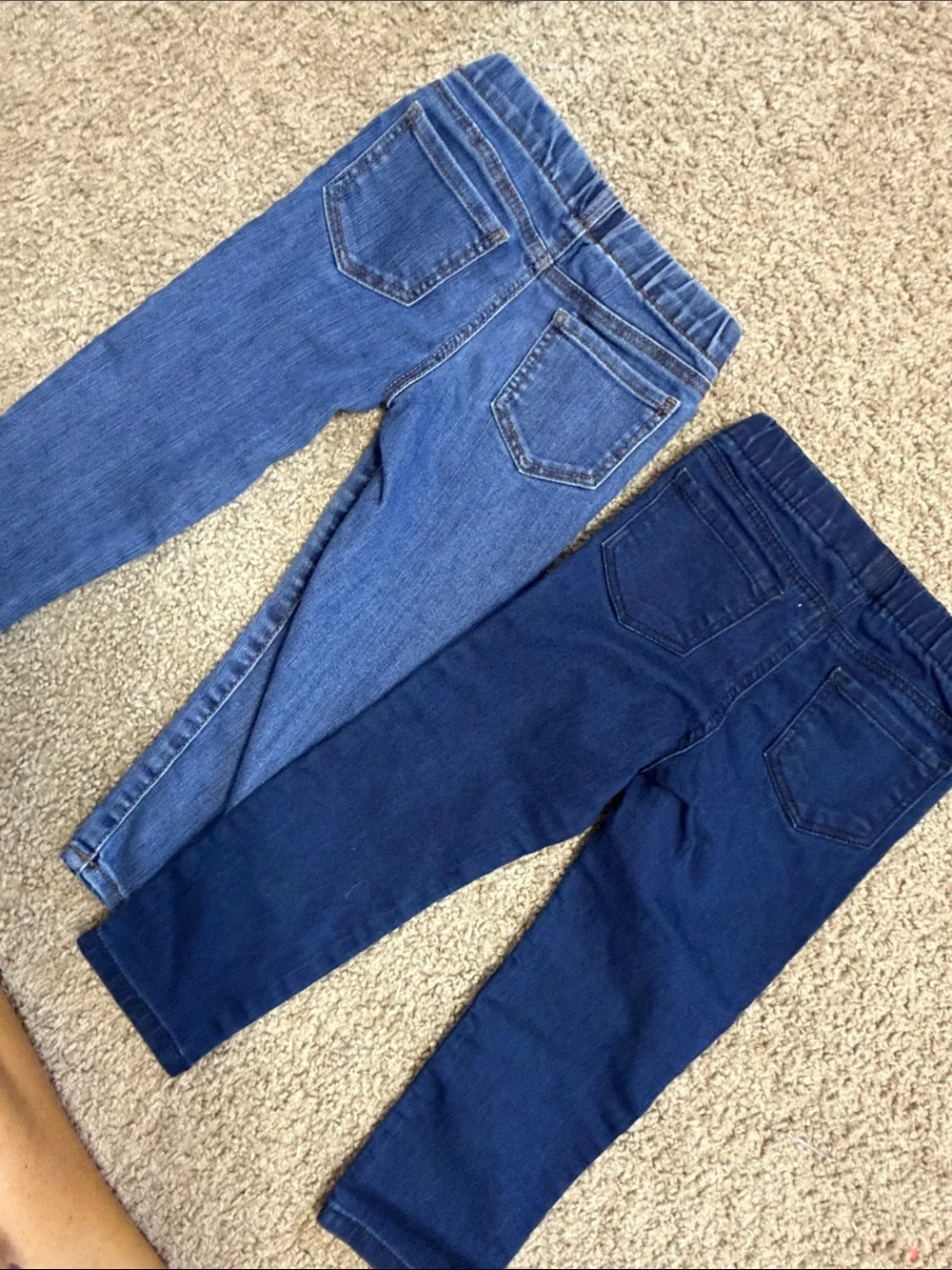 Kids Stretch Denim Jeggings - Blue & Dark Blue toddler girls 3t